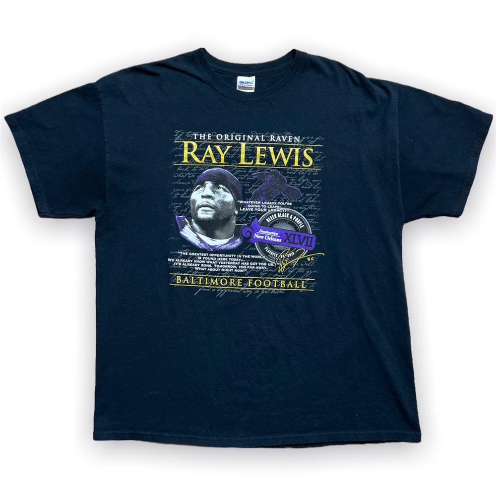 NFL Ray Lewis Baltimore Ravens Vintage black T Shirt size XL Football